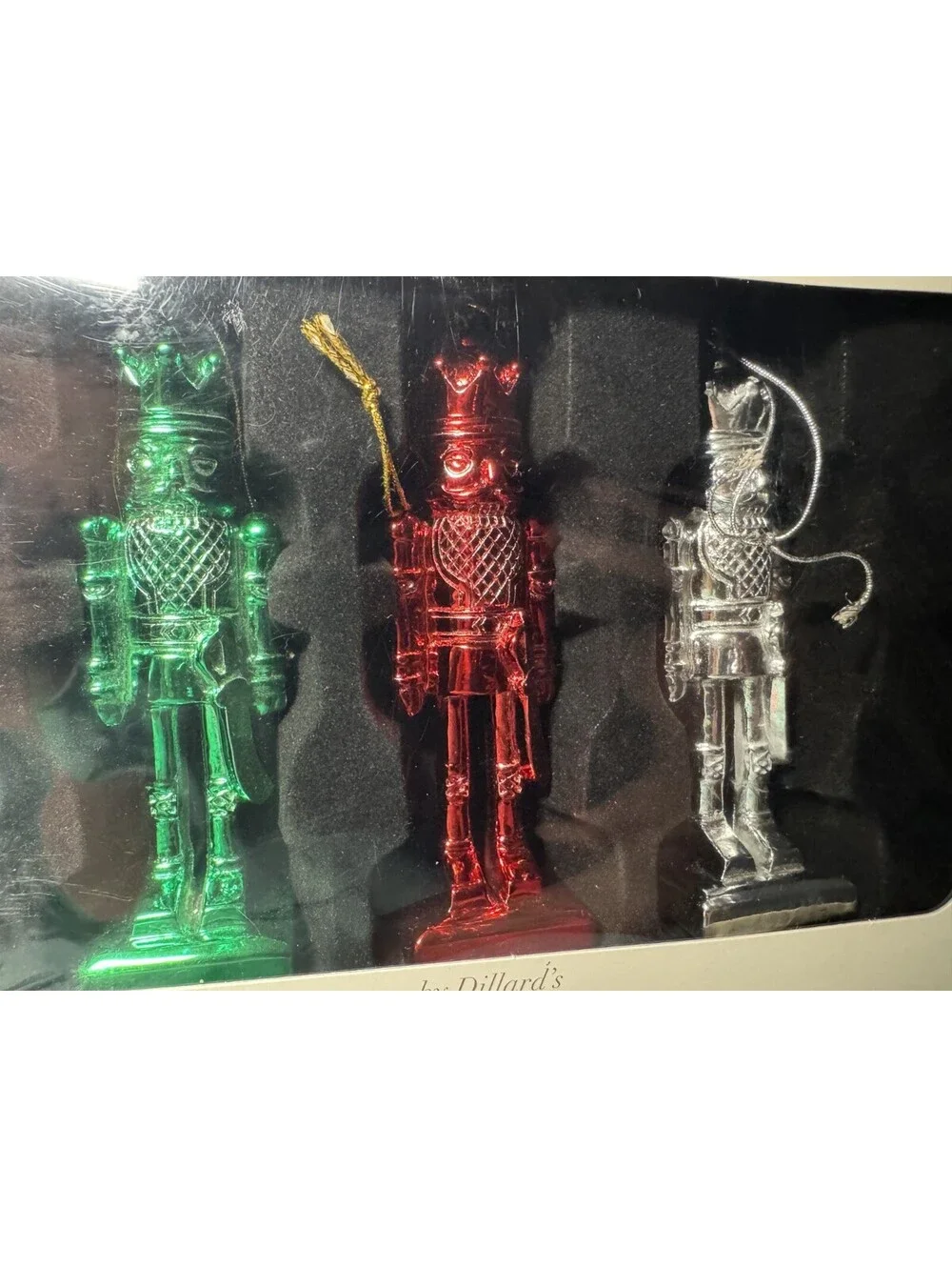 Trimsetter by Dillard's Santa’s Toy Bag Nutcracker set Of 3 Ornaments 4.75” READ